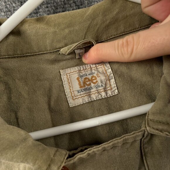 Lee Union Made Canvas Chore Barn Jacket Coat Beige Large Cargo Military Cotton - Picture 7 of 16